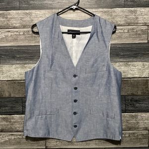 INC vest and pants suit baby blue size m and 32 pants